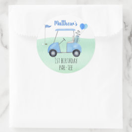 Adesivo Redondo Buraco Em Um Golfe Primeiro Aniversário