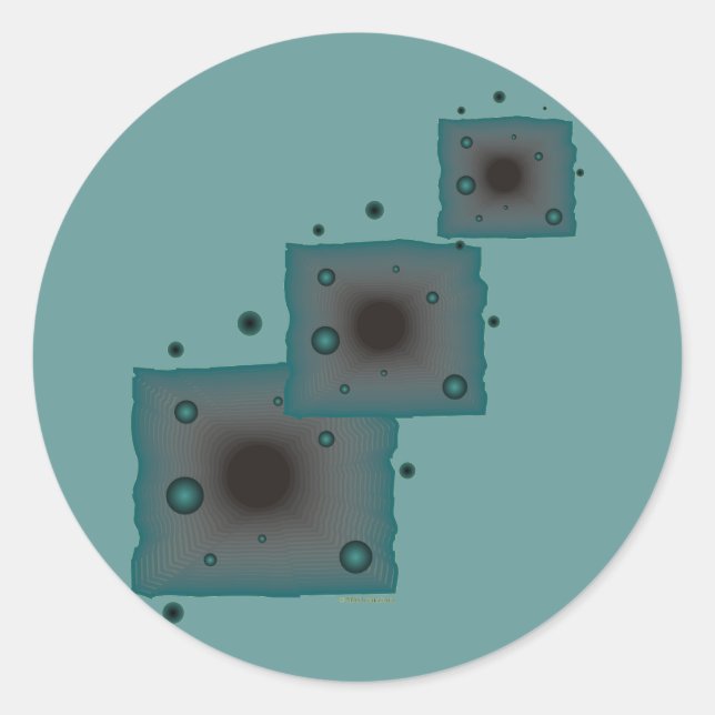 Adesivo Redondo Buraco negro de ficção científica das Big Machines (Frente)