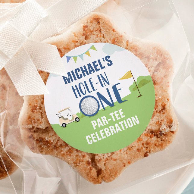 Adesivo Redondo Buraco num autocolante de primeiro aniversário em  (Criador carregado)