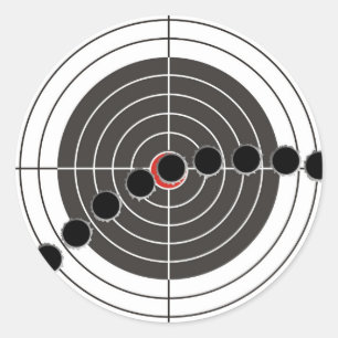Adesivo Redondo Buracos de bala da metralhadora sobre o alvo do