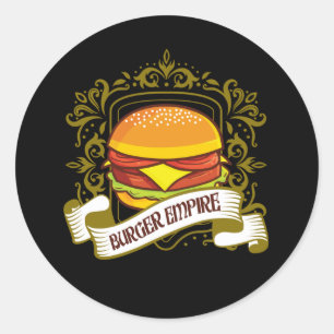 Adesivo Redondo Burger Empire Stickers & Labels
