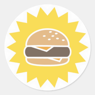 Adesivo Redondo Burger Retro | Autocolantes
