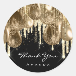 Adesivo Redondo Burgundy DOURADO Anniversário GLITTER BALLRES DRIP