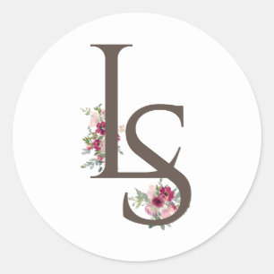 Adesivo Redondo Burgundy e blush Casamento Clássico Rou