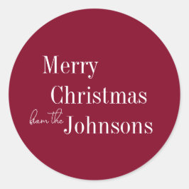 Adesivo Redondo Burgundy Feliz Natal