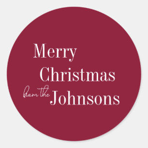 Adesivo Redondo Burgundy Feliz Natal