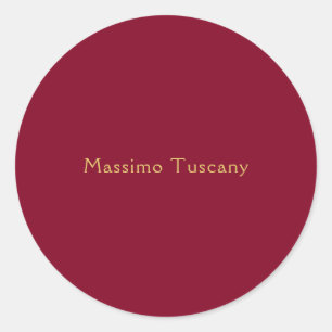 Adesivo Redondo Burgundy Gold Profissional Tendências Minimalistas