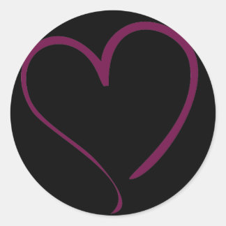 Adesivo Redondo Burgundy Heart Sticker - Escolha Color!