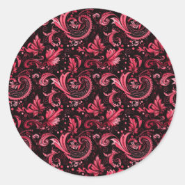 Adesivo Redondo Burgundy Paisley Stickers