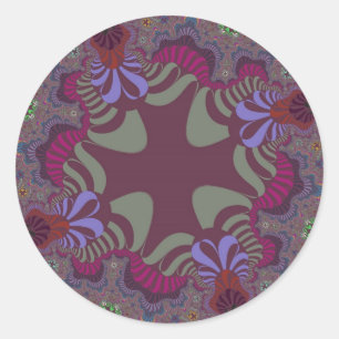 Adesivo Redondo Burgundy Rainbow Cross