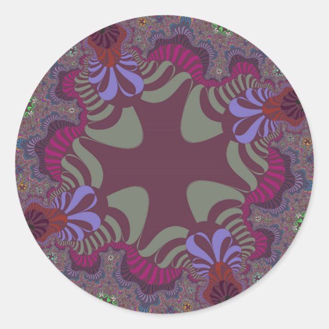 Adesivo Redondo Burgundy Rainbow Cross (Frente)