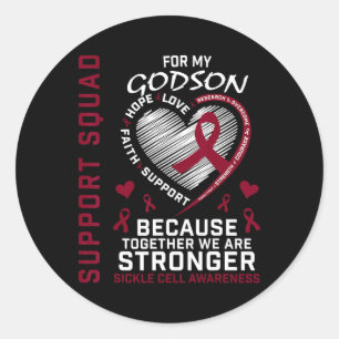 Adesivo Redondo Burgundy Sickle Cell Awarness Items Godson Support