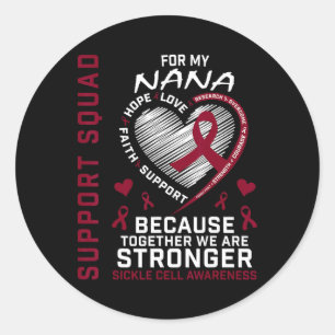 Adesivo Redondo Burgundy Sickle Cell Awarness Items Nana Support