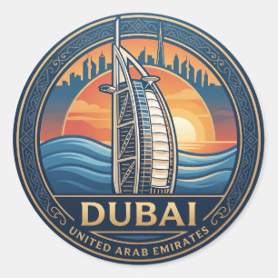 Adesivo Redondo Burj Al Arab Emirados Árabes Unidos