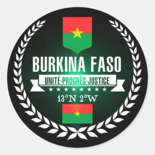 Adesivo Redondo Burkina Faso