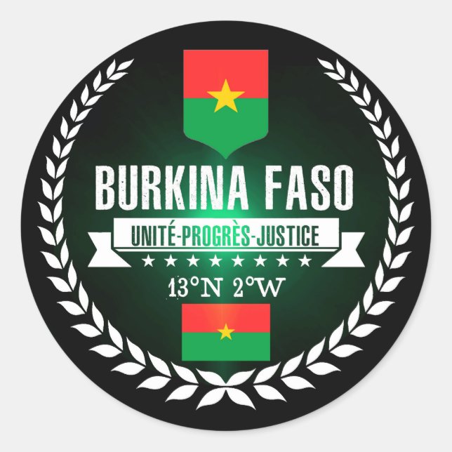 Adesivo Redondo Burkina Faso (Frente)