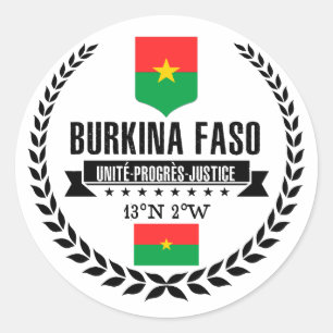 Adesivo Redondo Burkina Faso