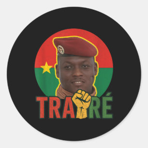 Adesivo Redondo Burkina Faso - Bravo Capitão Ibrahim Traoré _ Thom