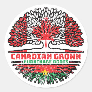 Adesivo Redondo Burkina Faso Burkina Canadá - Raízes de Árvores