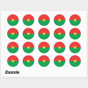 Adesivo Redondo Burkina Faso flag Sticker