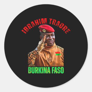 Adesivo Redondo Burkina Faso - Ibrahim Traoré Thomas Sankara