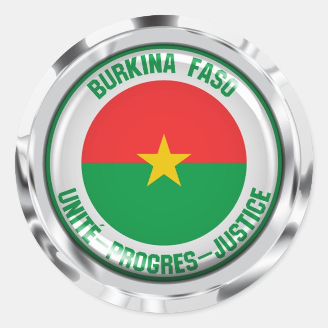 Adesivo Redondo Burkina Faso Round Emblem (Frente)