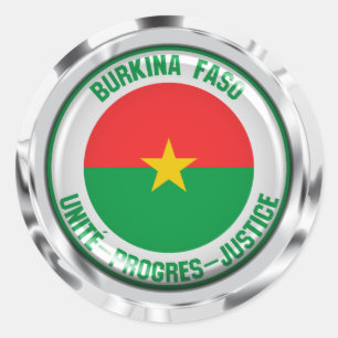Adesivo Redondo Burkina Faso Round Emblem