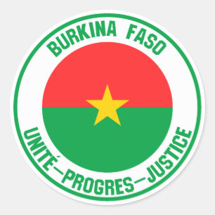Adesivo Redondo Burkina Faso Round Emblem