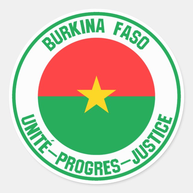 Adesivo Redondo Burkina Faso Round Emblem (Frente)