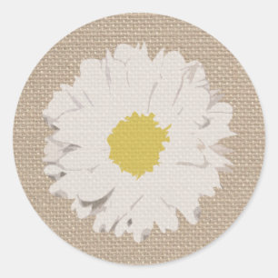 Adesivo Redondo Burlap Inspirou Daisy Sticker