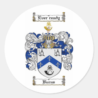 ADESIVO REDONDO BURNS FAMILY CREST - QUEIMA CASACO DE ARMAS
