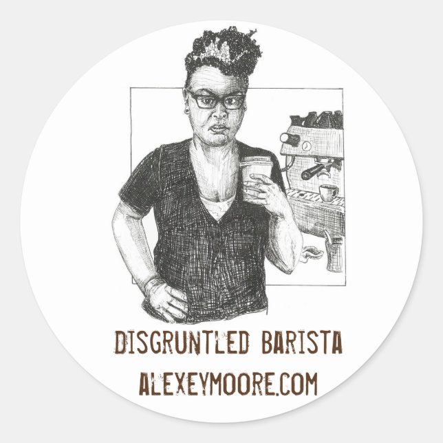 Adesivo Redondo Burnt Bradley Sticker (Frente)