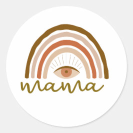 Adesivo Redondo Burnt Orange Boho Rainbow eye 