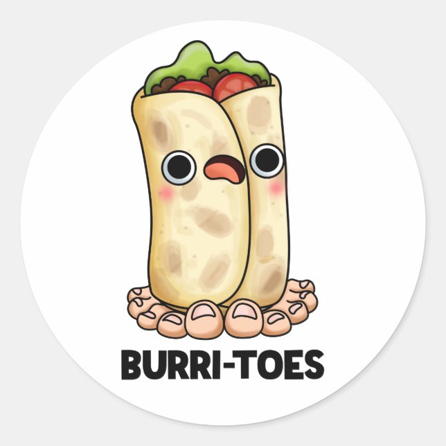 Adesivo Redondo Burrites Funny Burrito Pun (Frente)