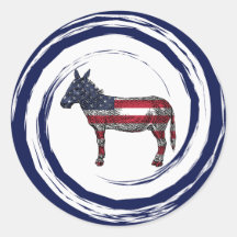 Burro Patriótico Vermelho Branco Azul