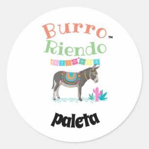 Adesivo Redondo burro riendo paletas 2