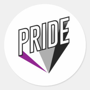 Adesivo Redondo Burst do Orgulho Asexual