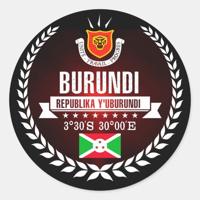 Adesivo Redondo Burundi (Frente)