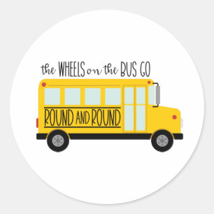 Adesivo Redondo Bus Wheels Song