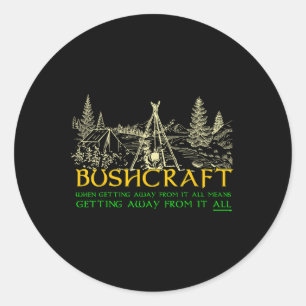 Adesivo Redondo Bushcraft Trilha Acampamento 