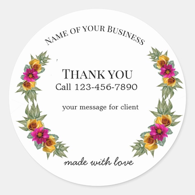 Adesivo Redondo business editable sticker (Frente)