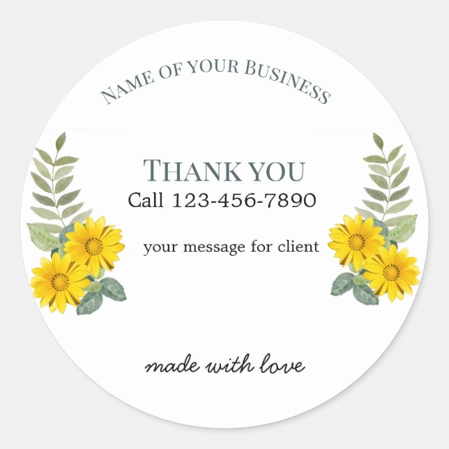 Adesivo Redondo business editable sticker (Frente)