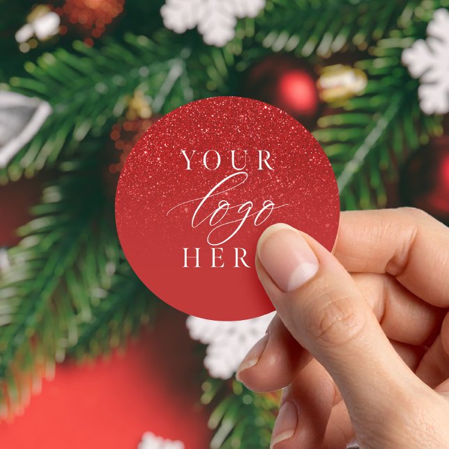 Adesivo Redondo Business Logo Red Christmas (Criador carregado)