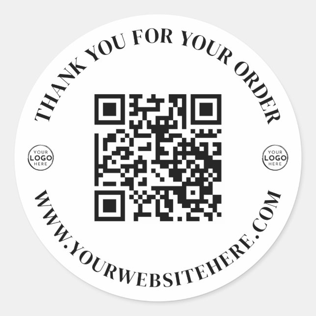 Adesivo Redondo Business Logo Thank You (Frente)