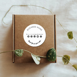 Adesivo Redondo Business Obrigado Encapsulando produtos Mídia soci