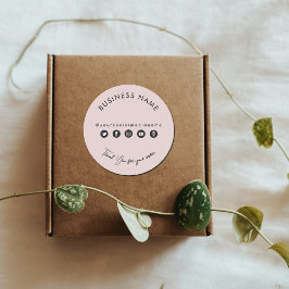 Adesivo Redondo Business Obrigado Encapsulando produtos Mídia soci