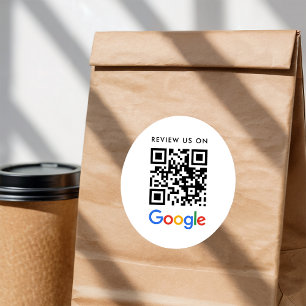 Adesivo Redondo Business Review no Google QR Code