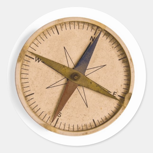 Adesivo Redondo bússola (Frente)