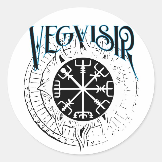 Adesivo Redondo bússola do vegvisir nordic pathfinder (Frente)