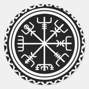 Adesivo Redondo Bússola Viking Vegvisir